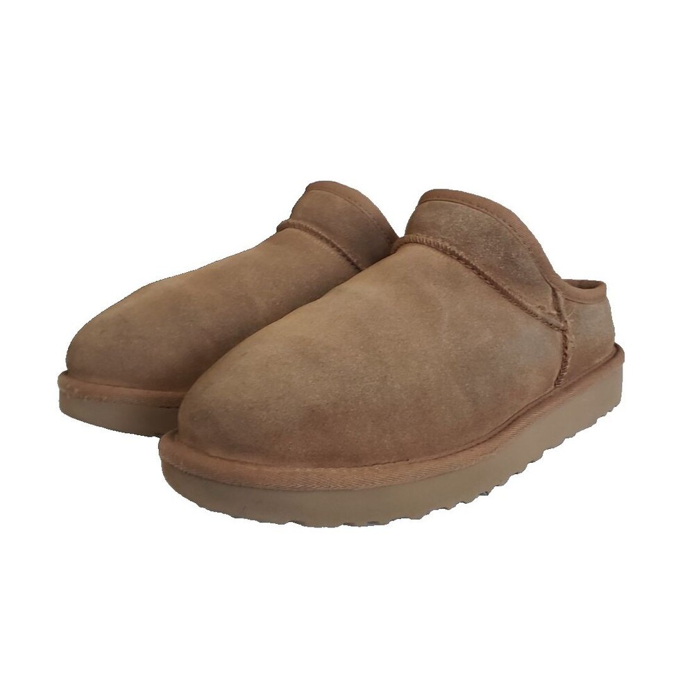 UGG Classic Micro Women’s Size 10 Suede Shearling Slip-On Slippers Beige